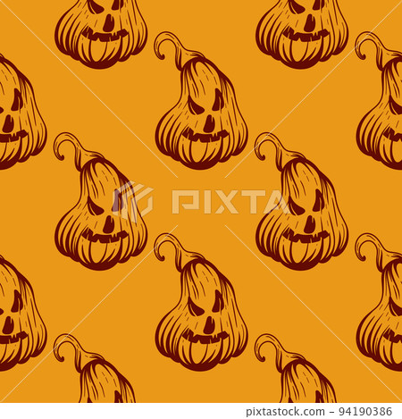 Seamless halloween pattern with pumpkins Seamless halloween pattern with pumpkins 94190386