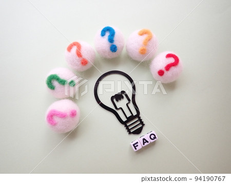 FAQ word and lots of question marks 94190767