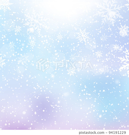 Winter snowfall and snowflakes on light blue background. Xmas and New Year background. Vector Winter snowfall and snowflakes on light blue background. Xmas and New Year background. Vector 94191229