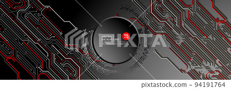 Abstract technology circuit board. Communication concept. Template for science presentation. Vector illustration. 94191764
