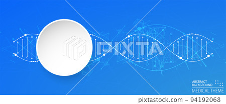 Science template, wallpaper or banner with a DNA molecules. Vector illustration. Science template, wallpaper or banner with a DNA molecules. Vector illustration. 94192068