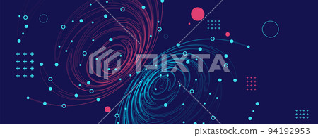 Template for science and technology presentation. Plexus style background. 94192953