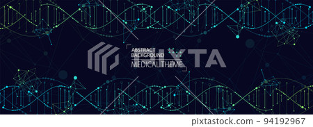 Science template, abstract background with a 3D DNA molecules. Vector illustration. Science template, abstract background with a 3D DNA molecules. Vector illustration. 94192967