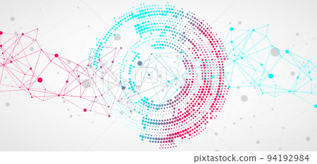 Polygonal science background with connecting dots and lines. Digital data visualization. Polygonal science background with connecting dots and lines. Digital data visualization. 94192984
