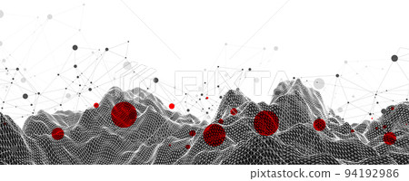 Wireframe background with plexus effect. Futuristic vector illustration. 94192986