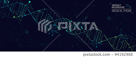 Science template, abstract background with a 3D DNA molecules. Vector illustration. Science template, abstract background with a 3D DNA molecules. Vector illustration. 94192988