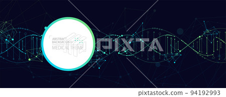 Science template, abstract background with a 3D DNA molecules. Vector illustration. Science template, abstract background with a 3D DNA molecules. Vector illustration. 94192993