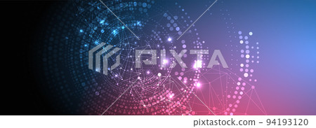Polygonal science background with connecting dots and lines. Digital data visualization. Polygonal science background with connecting dots and lines. Digital data visualization. 94193120