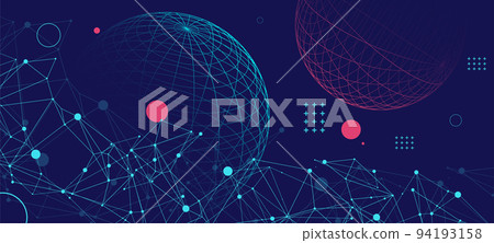 Abstract sphere background with plexus effect.... - Stock Illustration ...