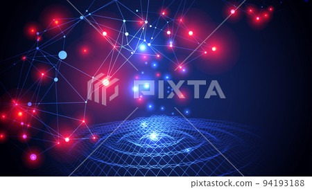 Template for science and technology presentation. Plexus style background. Template for science and technology presentation. Plexus style background. 94193188