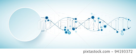 Science template, abstract background with a 3D DNA molecules. Vector illustration. Science template, abstract background with a 3D DNA molecules. Vector illustration. 94193372