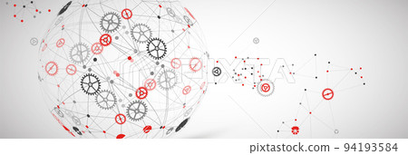 Abstract technology sphere background. Global network concept. 94193584
