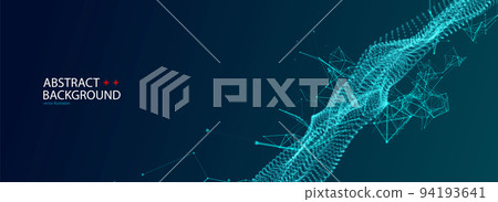 Abstract vector background. Glowing particles dynamic flow. Abstract vector background. Glowing particles dynamic flow. 94193641
