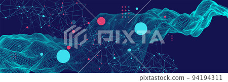Template for science and technology presentation. Plexus style background. Template for science and technology presentation. Plexus style background. 94194311