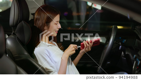 woman use smartphone connecting car 94194988