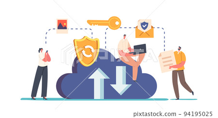 Data Storage, Synchronization, Recovery and Concept. Characters Restore Media Files into Cloud Storage on Virtual Server Data Storage, Synchronization, Recovery and Concept. Characters Restore Media Files into Cloud Storage on Virtual Server 94195025
