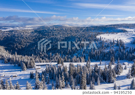 Aerial drone view of winter landscape 94195250