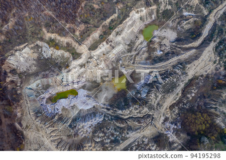 Industrial mining landscape from a drone, aerials 94195298
