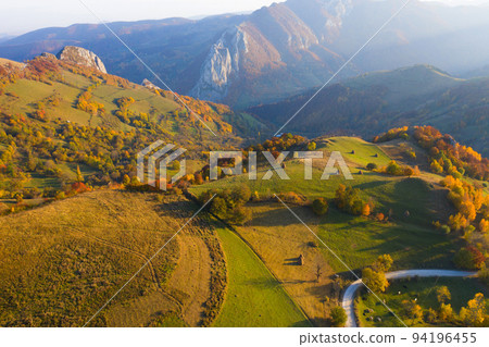 Autumn landscape drone aerial Autumn landscape drone aerial 94196455