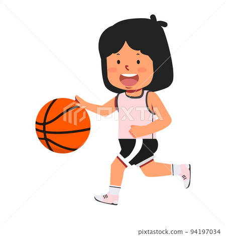 Young girl kid playing Basketball Young girl kid playing Basketball 94197034