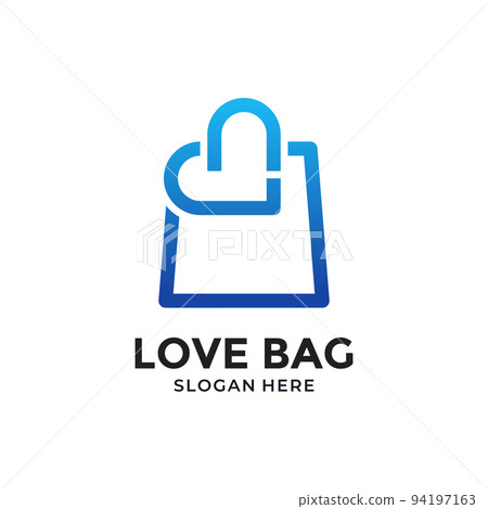 Love bag logo template vector for business. Shop logo design inspiration. 94197163