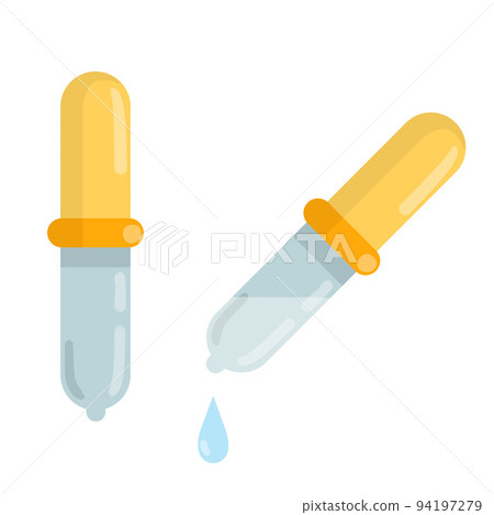 Pipette with orange tip. Water and medicine. Pipette with orange tip. Water and medicine. 94197279