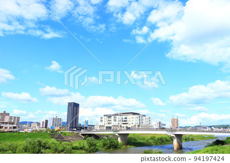 Scenery of Tajimi Municipal Hospital and skyscrapers in front of Tajimi Station 94197424