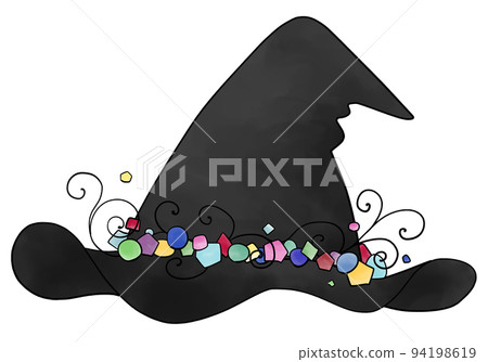 A witch's hat, jewels and twirls 94198619