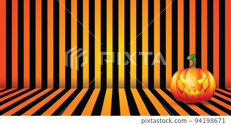 Pumpkin on the floor of the Halloween pattern. Vector Pumpkin on the floor of the Halloween pattern. Vector 94198671