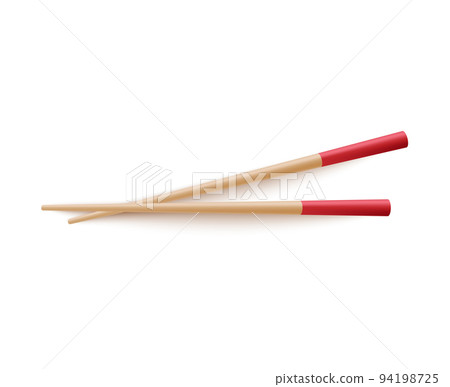 Wooden realistic chopsticks, vector illustration isolated on white background Wooden realistic chopsticks, vector illustration isolated on white background 94198725