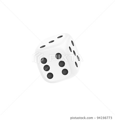 Realistic board game dice with numbers of black dots on different sides Realistic board game dice with numbers of black dots on different sides 94198773