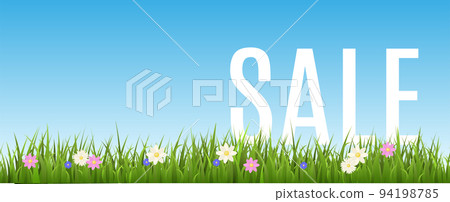 Spring or summer sale banner or poster design... - Stock Illustration ...