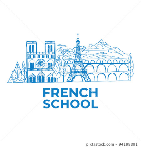 Vector logo of the French language school Vector logo of the French language school 94199891