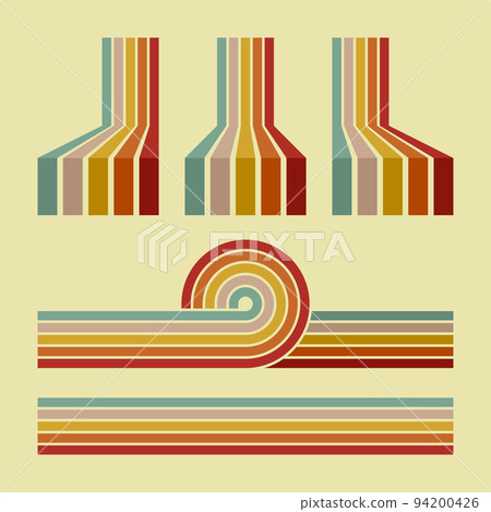 Retro Vintage Style Stripes Set for Abstract Pattern. Vector 94200426