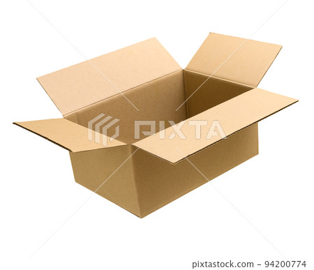 Brown cardboard box with open cover mockup. Clipping Path Brown cardboard box with open cover mockup. Clipping Path 94200774