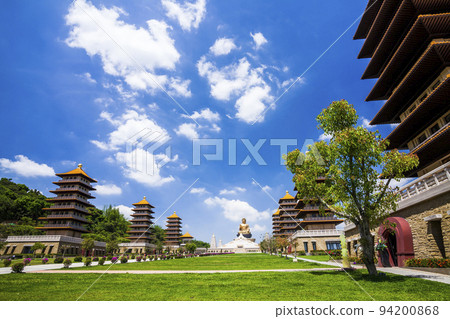 The majestic scene of Fo Guang Shan Buddha Museum in Kaohsiung, Taiwan, is one of the famous attractions in Kaohsiung. 94200868