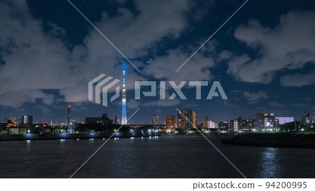 東京葛飾區中川奧戶觀景台的夜景 94200995