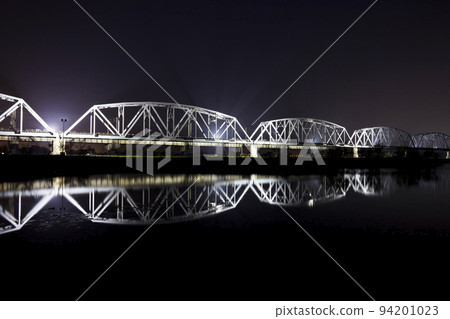 Building view of the Old Railway Bridge Across Gaoping River in Kaohsiung, Taiwan. it was built in 1913 by the Japanese colonial government. 94201023