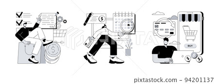 Customer loyalty abstract concept vector illustration set. Consumer policy, payment terms and cash back, buyer protection, cash flow, credit card, reward program, disclaimer abstract metaphor. Customer loyalty abstract concept vector illustration set. Consumer policy, payment terms and cash back, buyer protection, cash flow, credit card, reward program, disclaimer abstract metaphor. 94201137