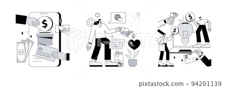 Fundraising abstract concept vector illustration set. Donation and philanthropy, crowdfunding and crowdsourcing, raise money in internet, financial support and charity project abstract metaphor. Fundraising abstract concept vector illustration set. Donation and philanthropy, crowdfunding and crowdsourcing, raise money in internet, financial support and charity project abstract metaphor. 94201139