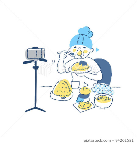 拍攝貪吃視頻的女人 94201581