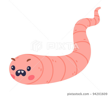 Funny Pink Worm Character with Long Tube Body Feeling Angry Vector Illustration Funny Pink Worm Character with Long Tube Body Feeling Angry Vector Illustration 94201609