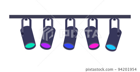 Illustration of color spotlights. Image for party flyer. 94201954