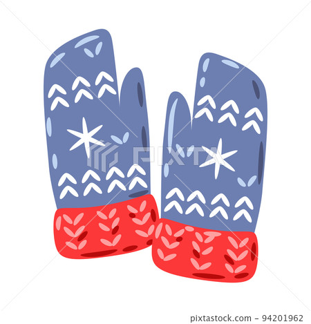 Illustration of mittens. Warm winter clothes for walks. Illustration of mittens. Warm winter clothes for walks. 94201962