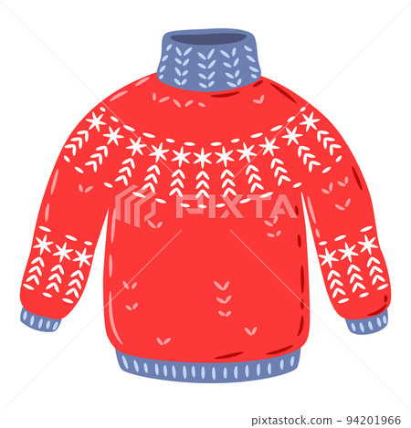 Illustration of sweater. Warm winter clothes for walks. 94201966