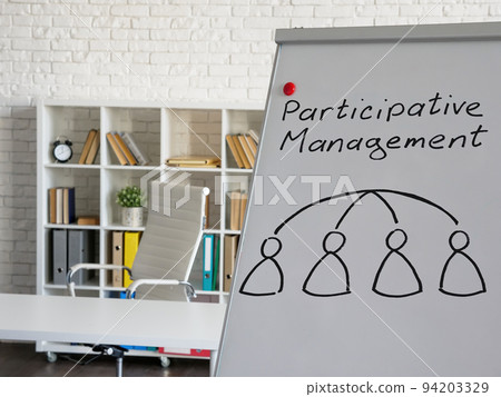 Whiteboard with sign participate management and scheme. Whiteboard with sign participate management and scheme. 94203329