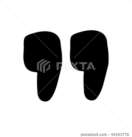 Hand drawn quote icon. Silhouette quote for text and citation phrases in doodle style. Black symbol for speaking and writing. Sign sketch and comment or remark vector illustration Hand drawn quote icon. Silhouette quote for text and citation phrases in doodle style. Black symbol for speaking and writing. Sign sketch and comment or remark vector illustration 94203778