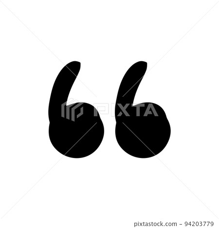 Hand drawn quote icon. Silhouette quote for text and citation phrases in doodle style. Black symbol for speaking and writing. Sign sketch and comment or remark vector illustration Hand drawn quote icon. Silhouette quote for text and citation phrases in doodle style. Black symbol for speaking and writing. Sign sketch and comment or remark vector illustration 94203779
