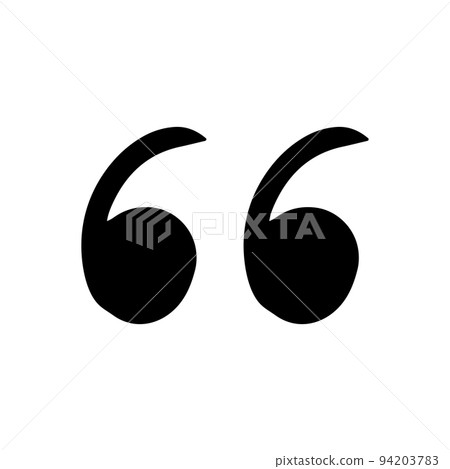 Hand drawn quote icon. Silhouette quote for text and citation phrases in doodle style. Black symbol for speaking and writing. Sign sketch and comment or remark vector illustration Hand drawn quote icon. Silhouette quote for text and citation phrases in doodle style. Black symbol for speaking and writing. Sign sketch and comment or remark vector illustration 94203783