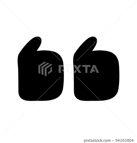 Hand drawn quote icon. Silhouette quote for text and citation phrases in doodle style. Black symbol for speaking and writing. Sign sketch and comment or remark vector illustration Hand drawn quote icon. Silhouette quote for text and citation phrases in doodle style. Black symbol for speaking and writing. Sign sketch and comment or remark vector illustration 94203804